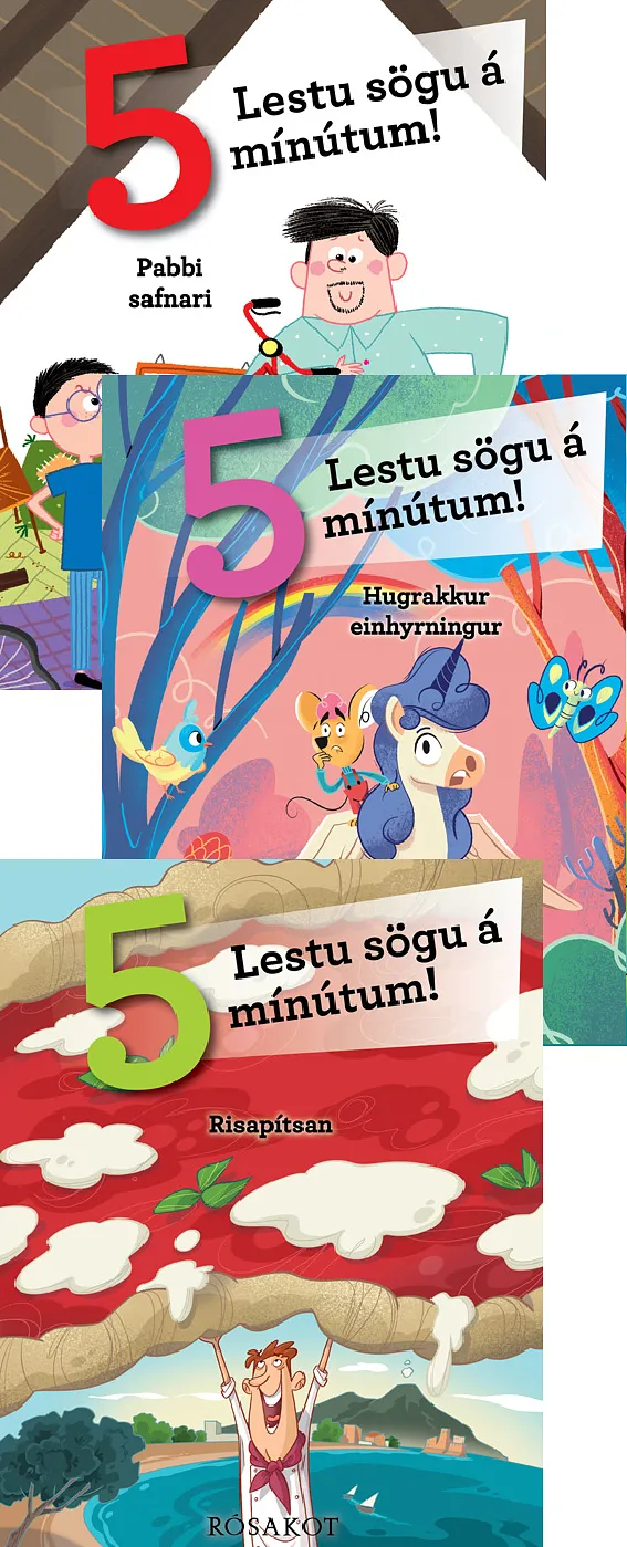 Bókakápa: Lestu sögu á 5 mínútum Pabbi safnari - Hugrakkur einhyrningur - Risapítsan
