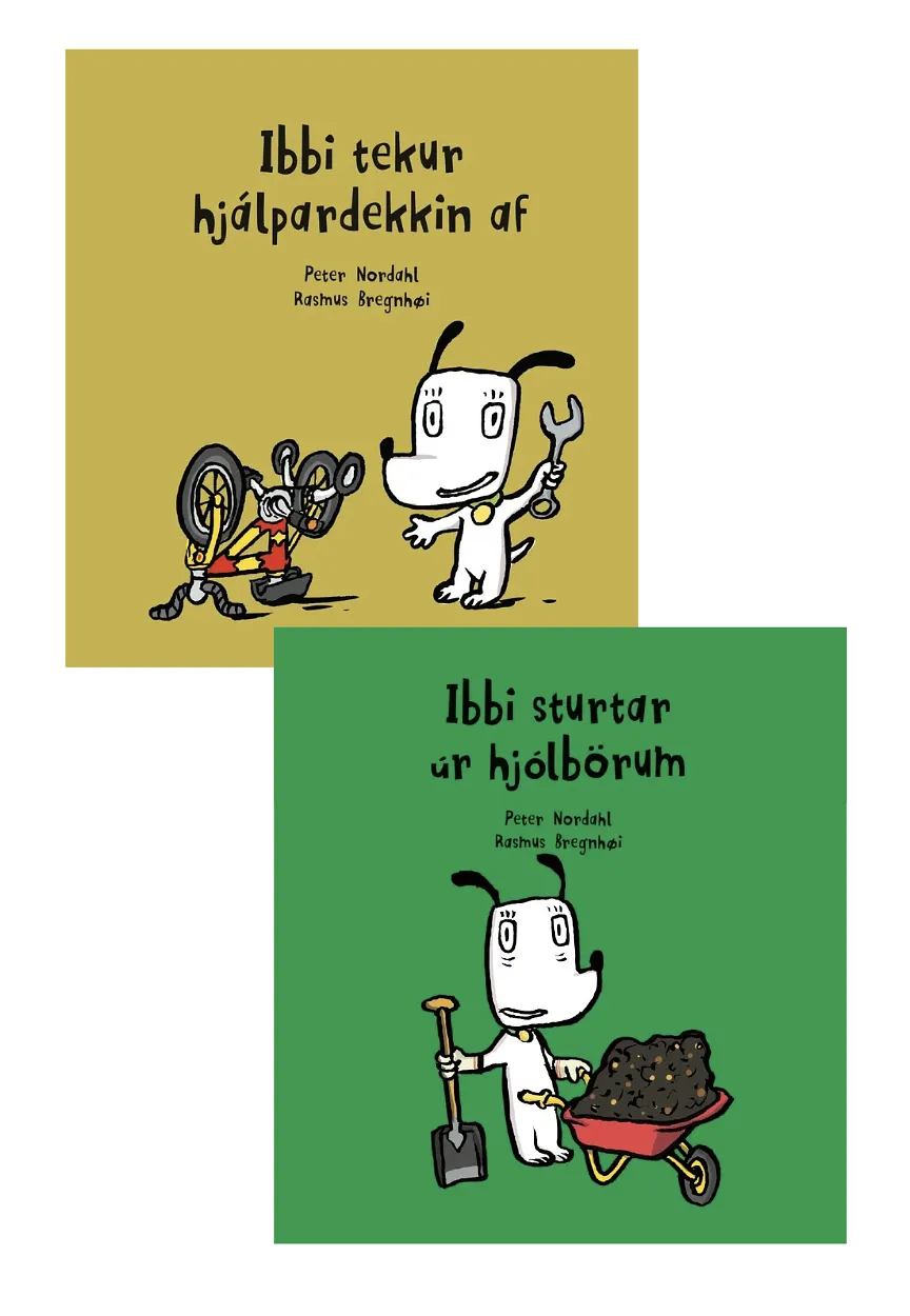 Bókakápa: Ibbi tekur hjálpardekkin af & Ibbi sturtar úr hjólbörum
