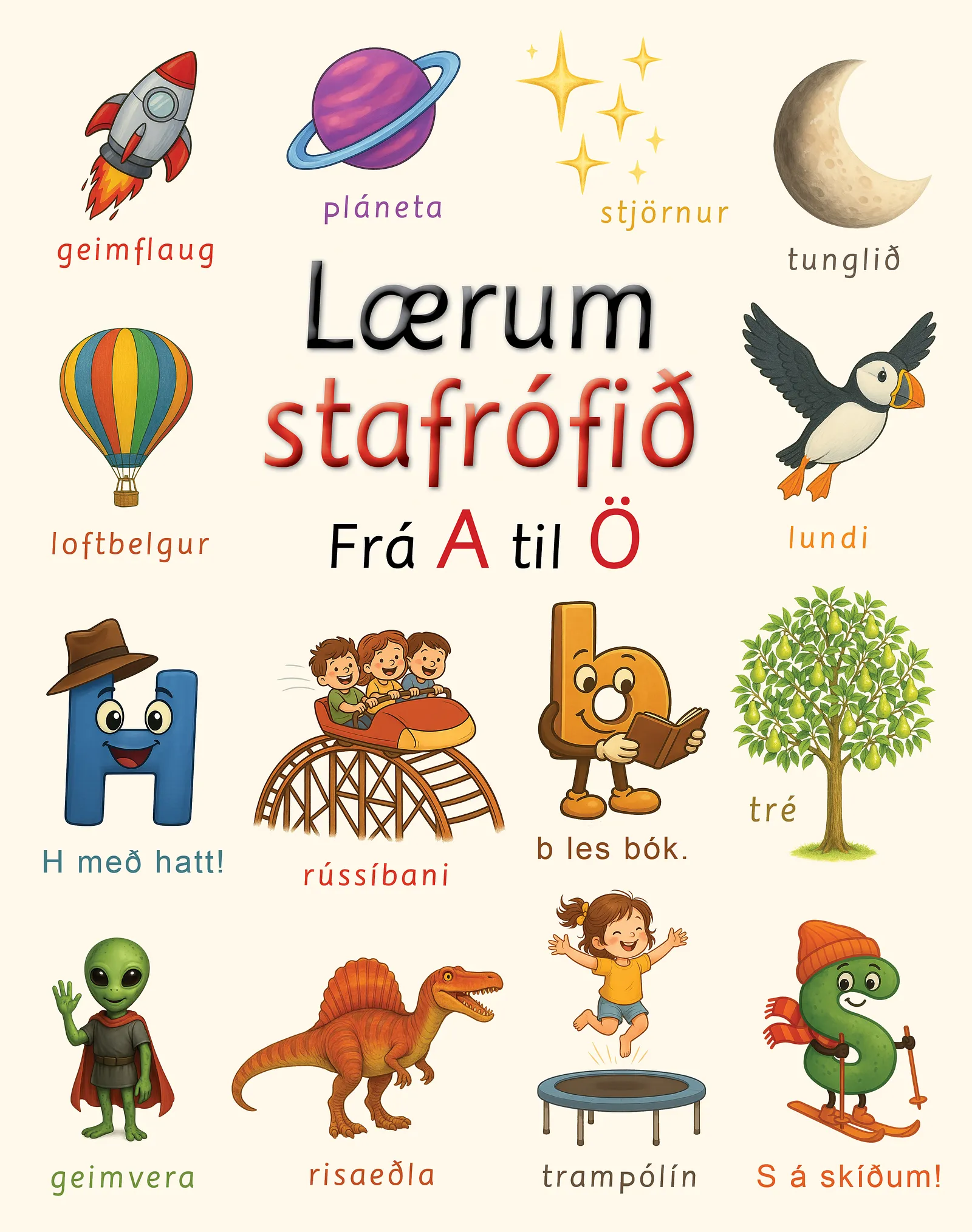 Bókakápa: Lærum stafrófið Frá A til Ö