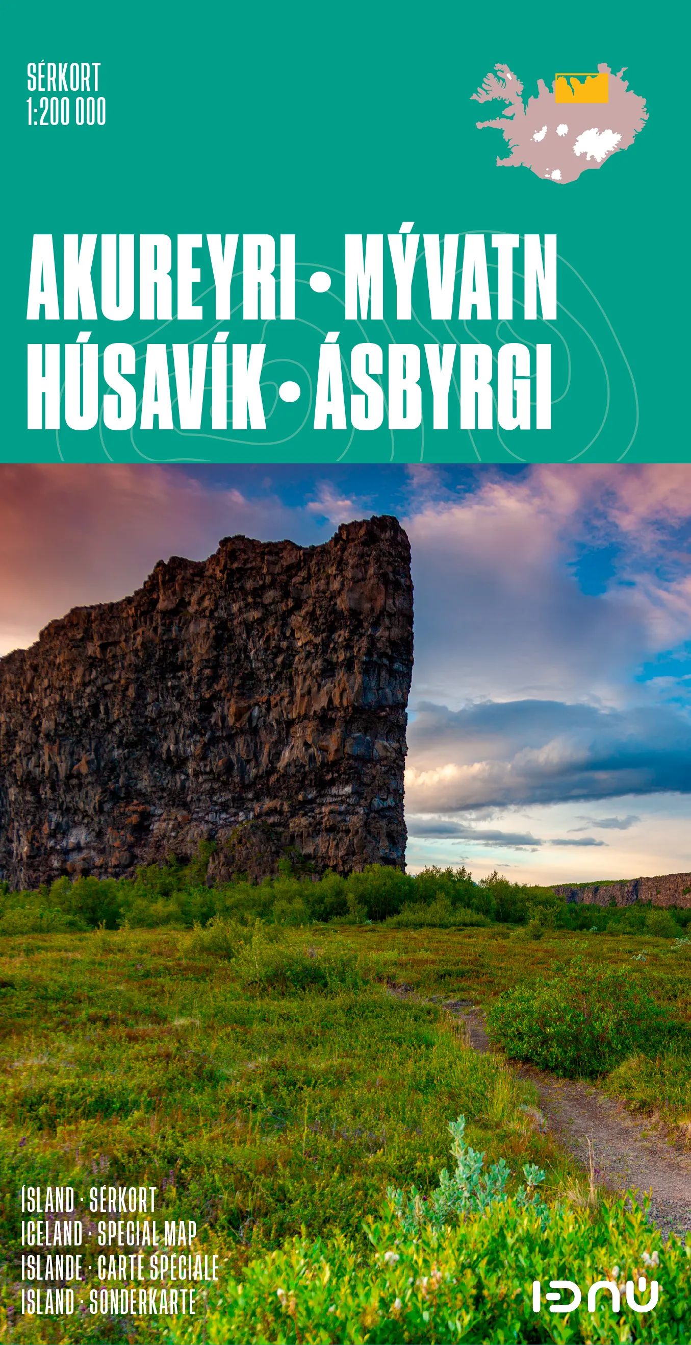 Bókakápa: Sérkort 1:200 000 Akureyri - Mývatn - Húsavík - Ásbyrgi
