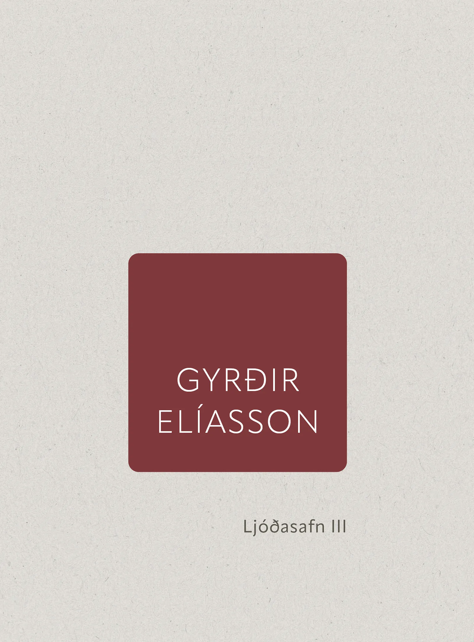 Bókakápa: Ljóðasafn III 1996-2003