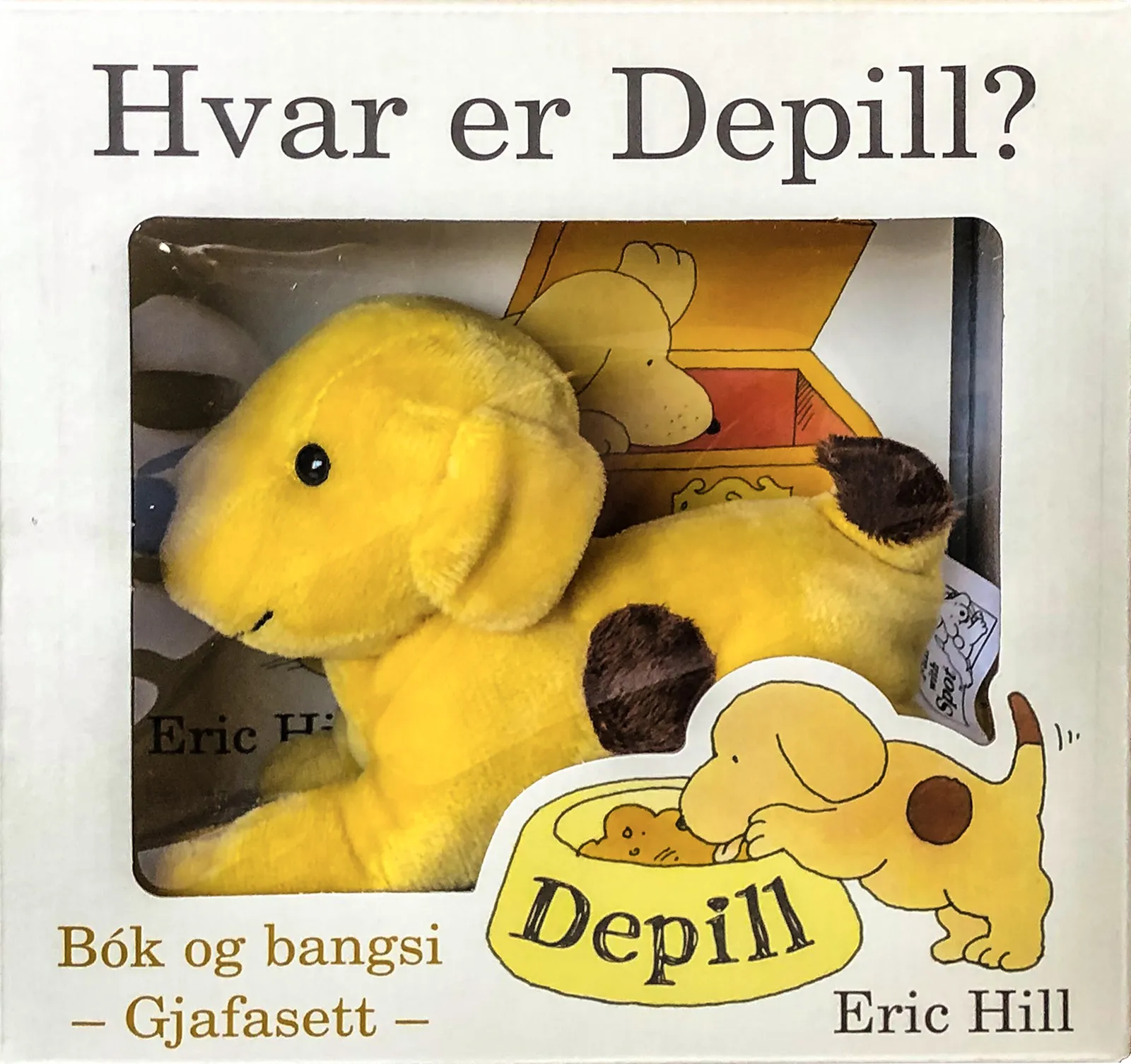 Bókakápa: Depill: Hvar er Depill? Gjafasett – bók og bangsi