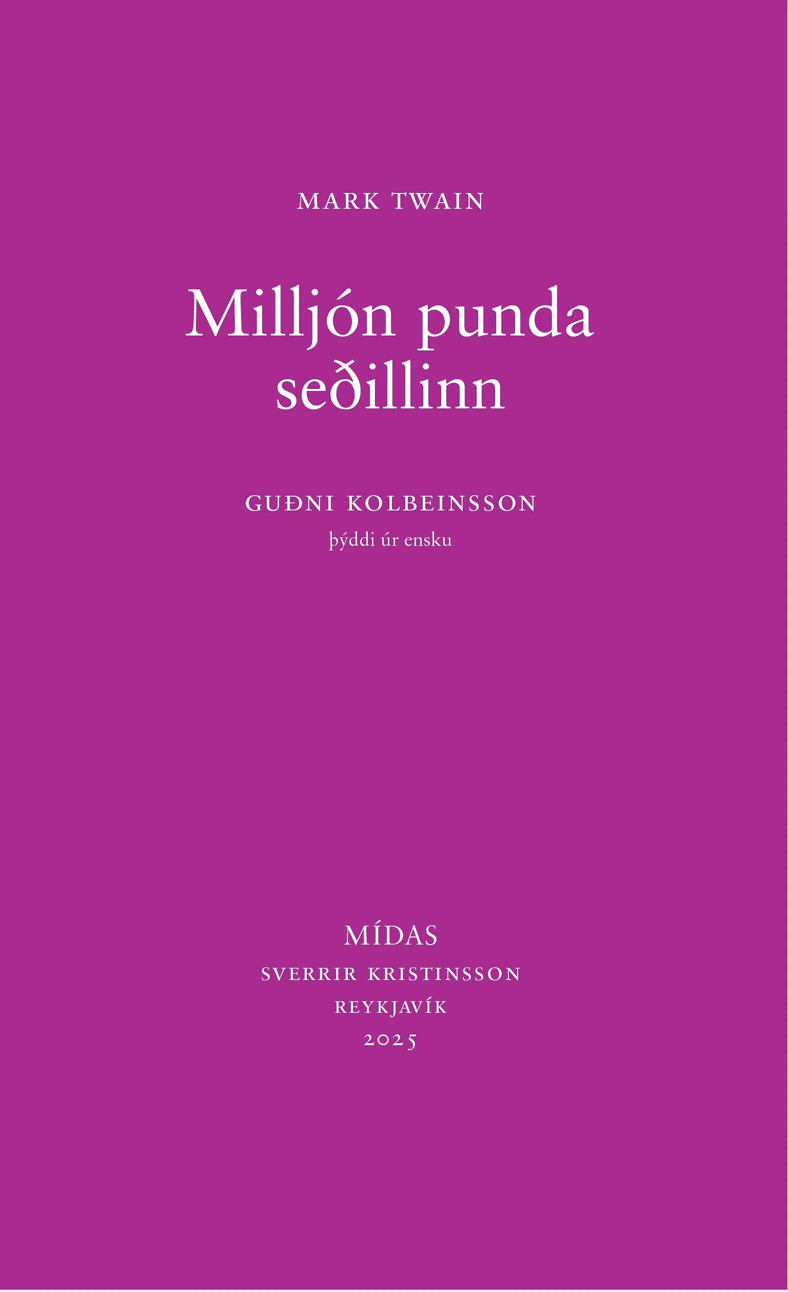 Bókakápa: Milljón punda seðillinn