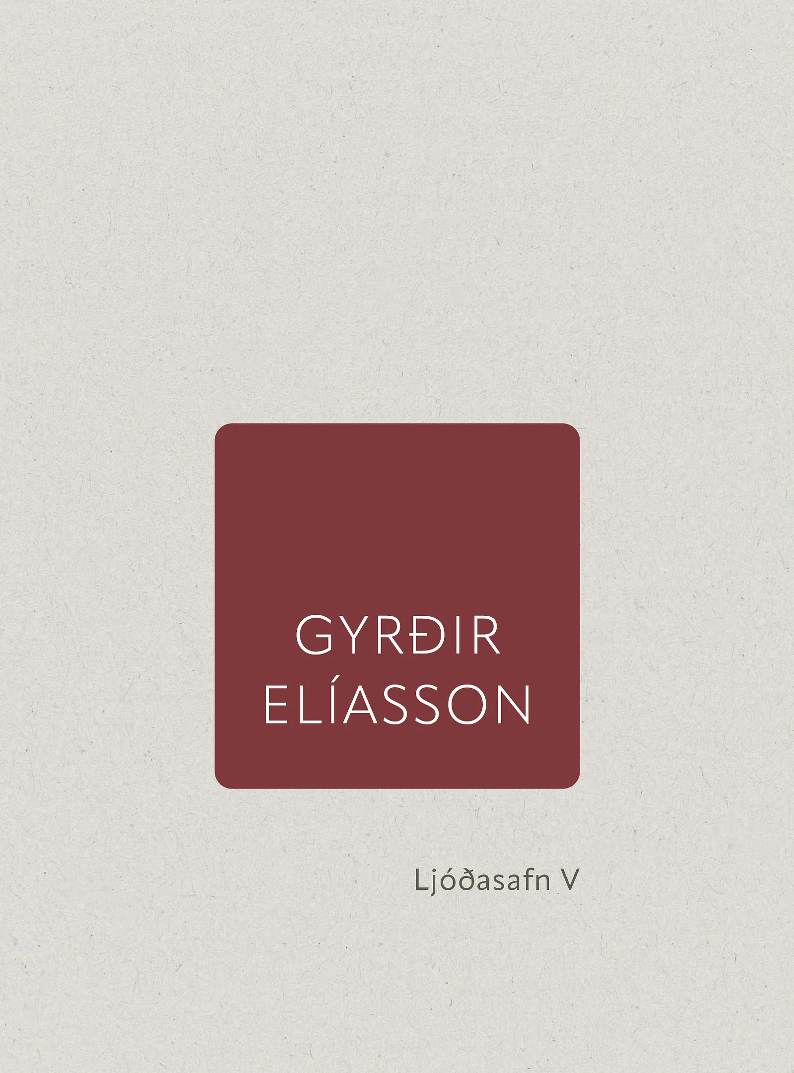Bókakápa: Ritsafn GE Ljóðasafn V 2016-2020
